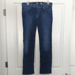 7 For All Mankind Blue Straight Leg Jeans